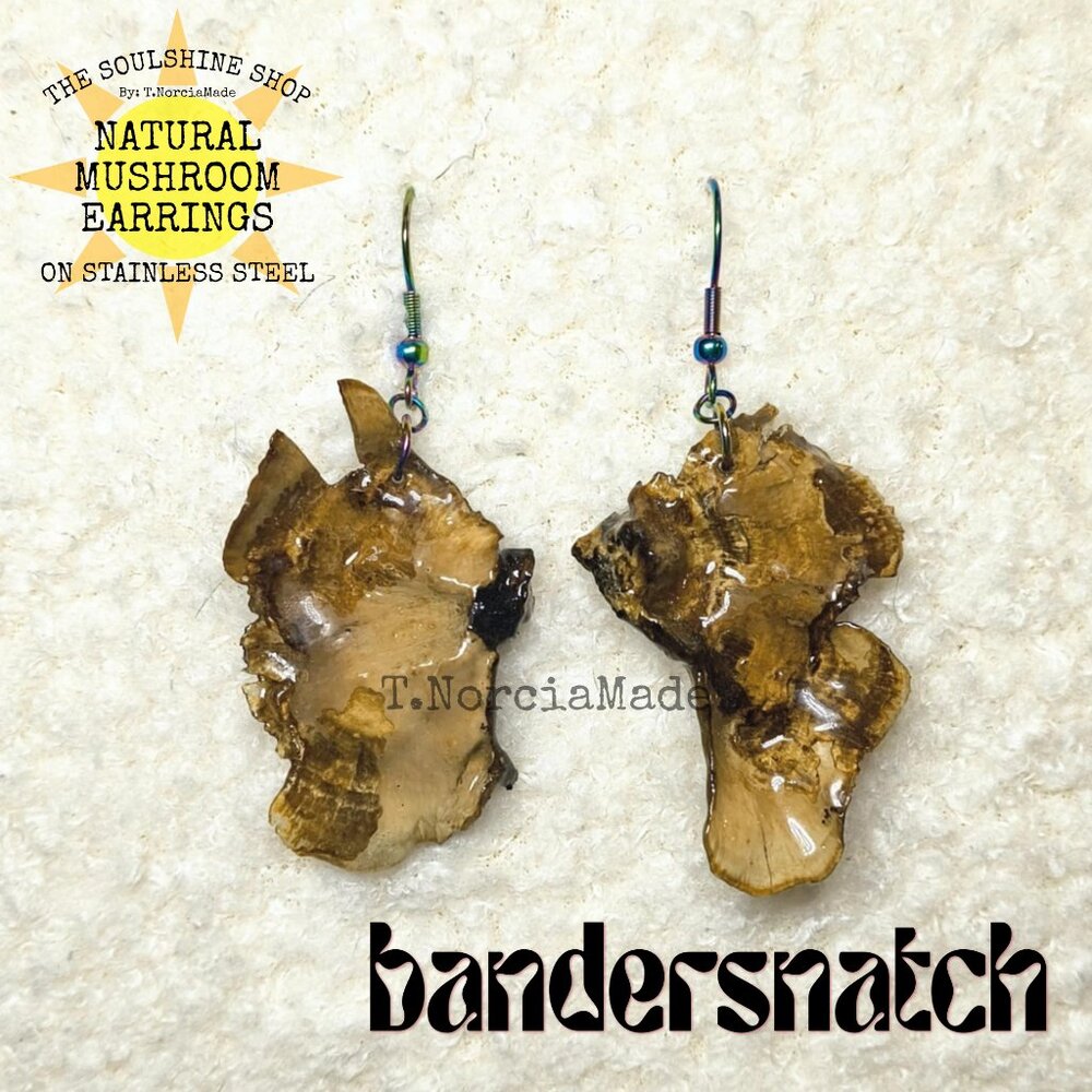 Bandersnatch Natural Mushroom Earrings
